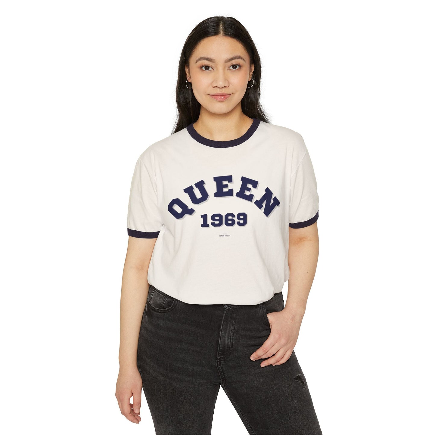 The 1969 The Queen -- Vintage Cotton Ringer Tee