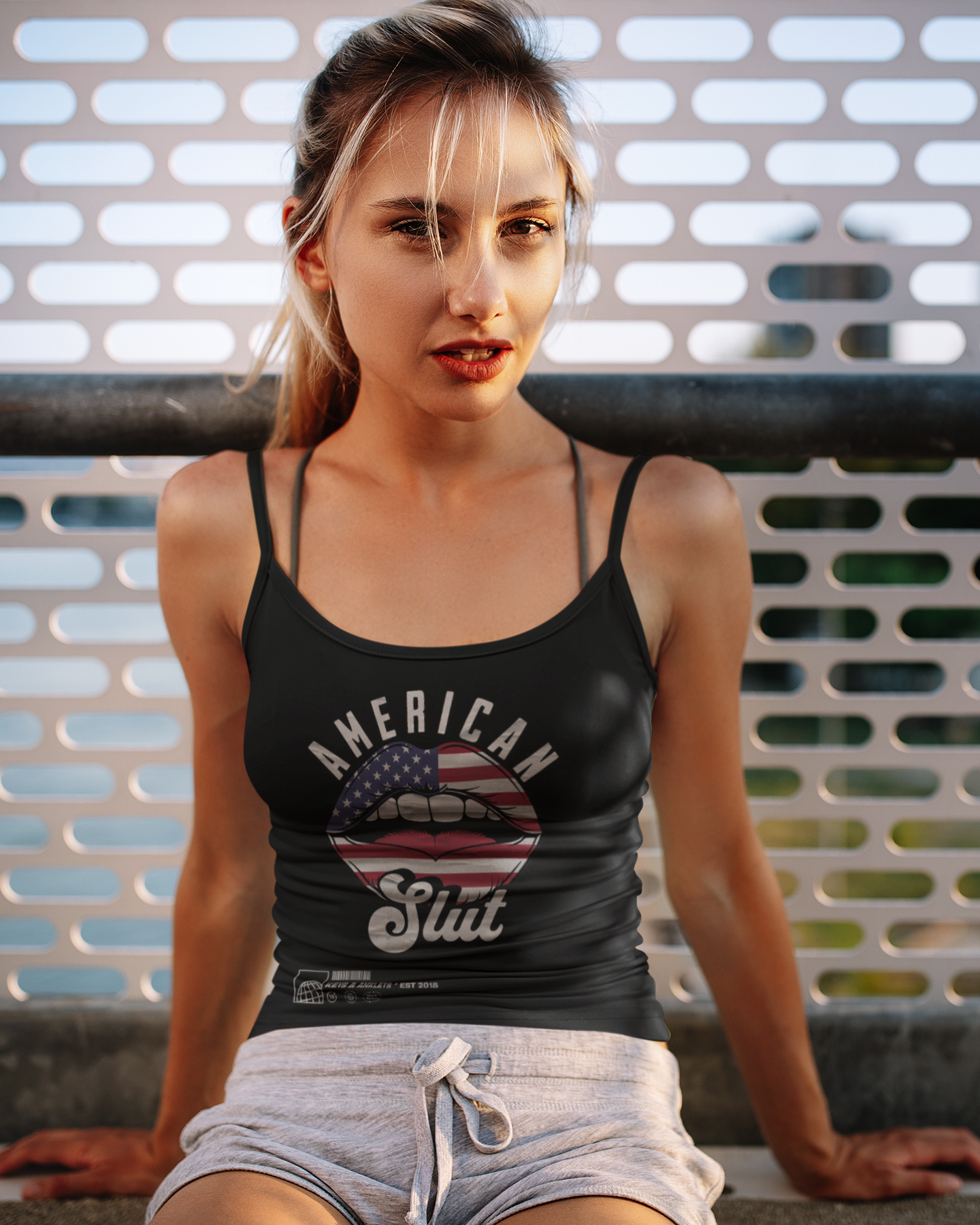 American Slut Graphic Women's Spaghetti Strap Tank Top