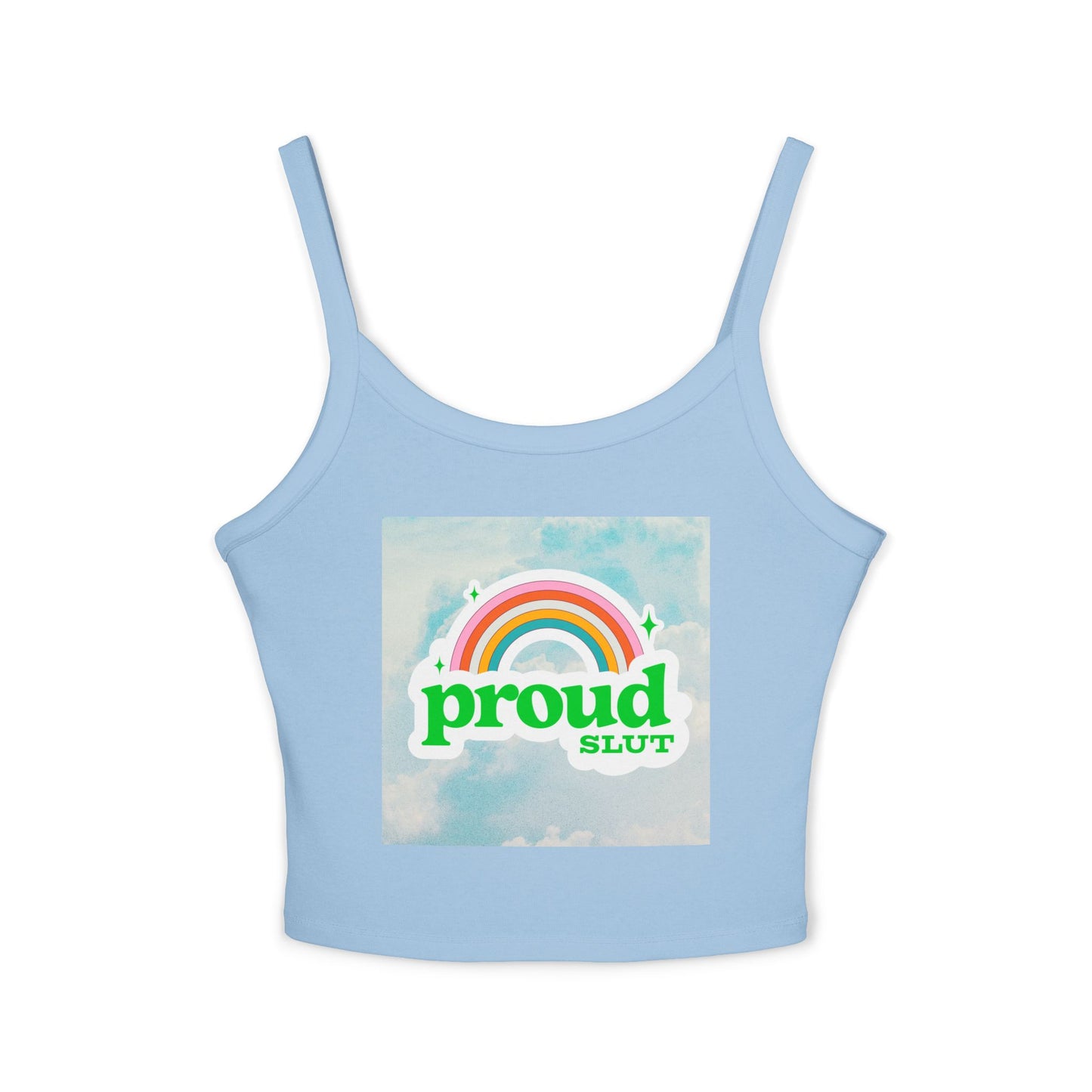 Proud Slut Crop Top Tank - Spaghetti Strap Stylish Trendy Whimsical