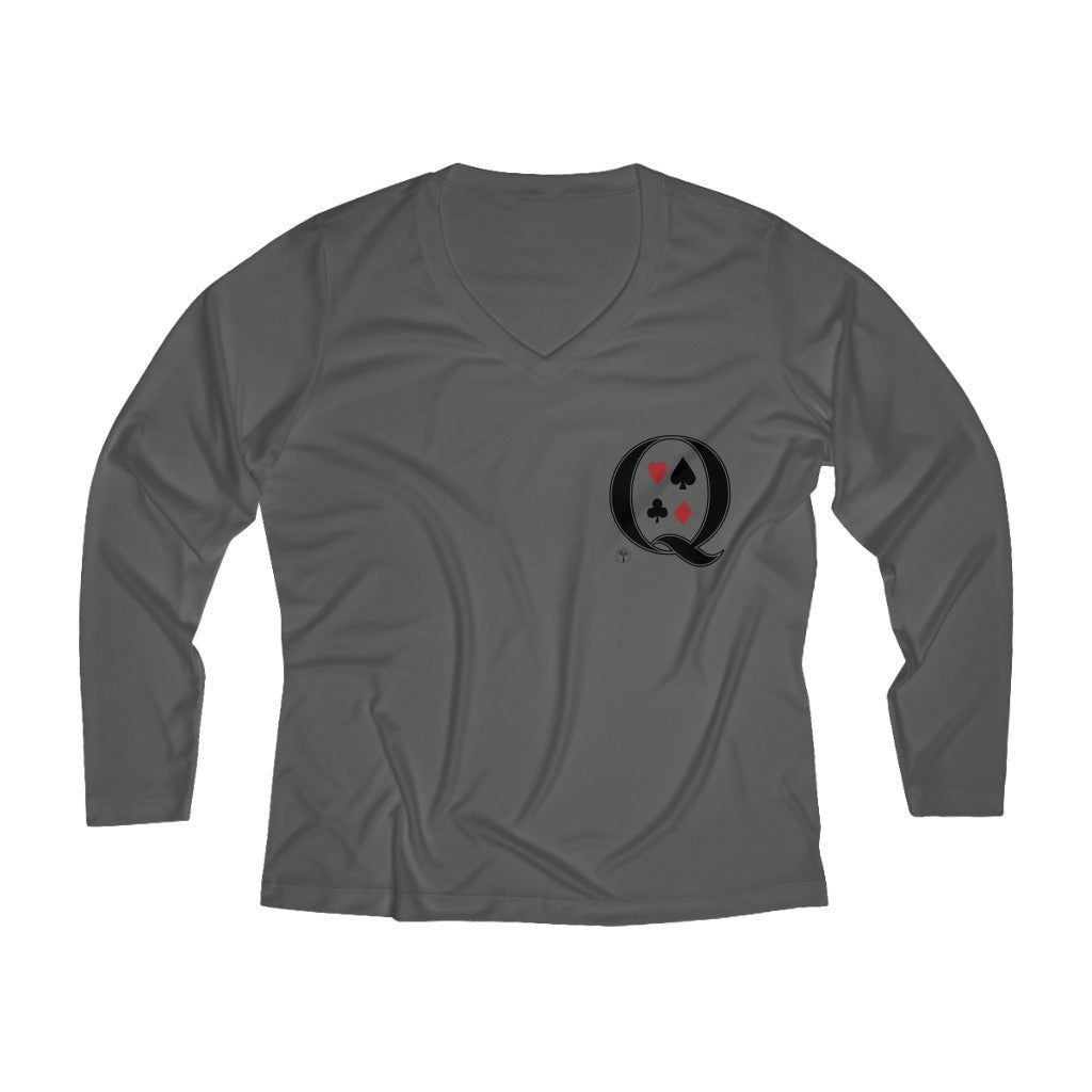 The QOS - Women's Long Sleeve Performance V-neck Tee