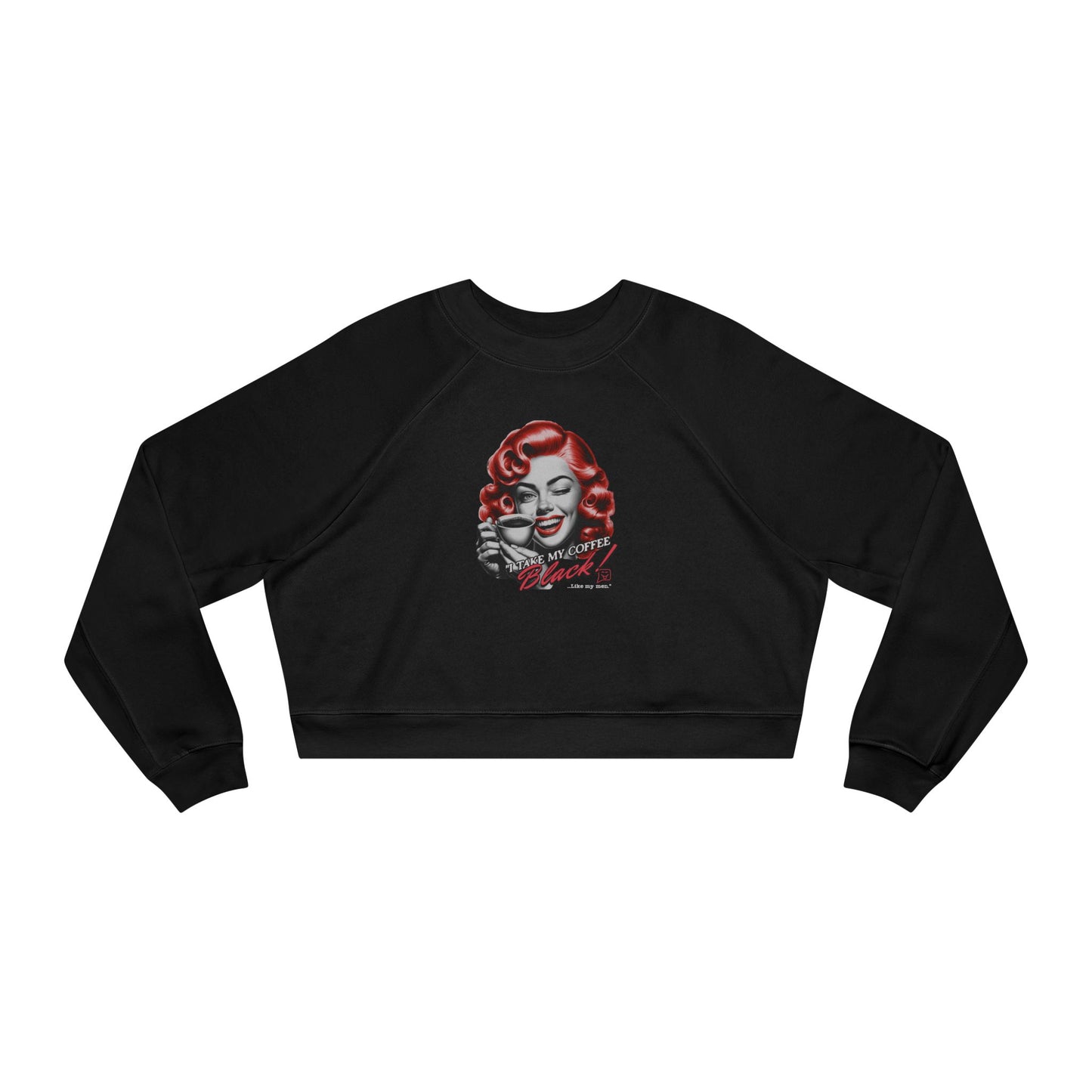 Coffee Black graphic - Cropped Fleece Pullover