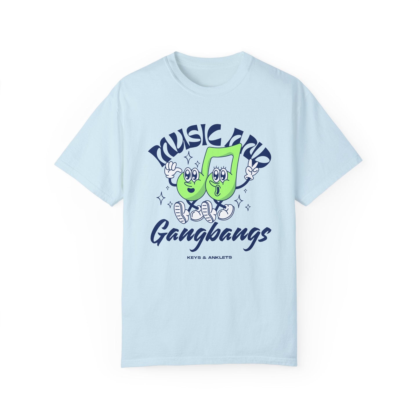 Music & Gangbangs- Retro Unisex Garment-Dyed Tee