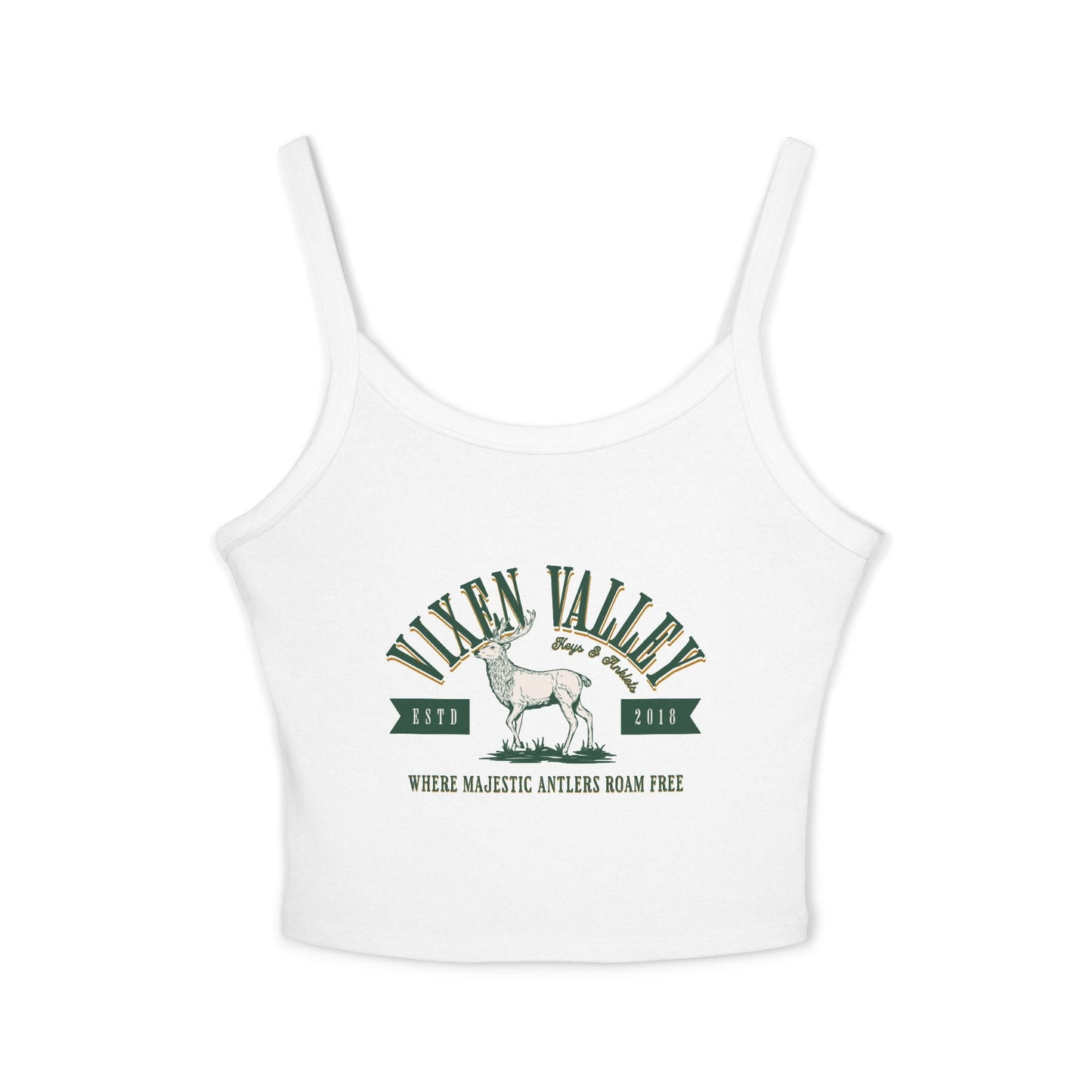 Vixen Valley Women's Spaghetti Strap Tank Top - Where Majestic Antlers Roam Free