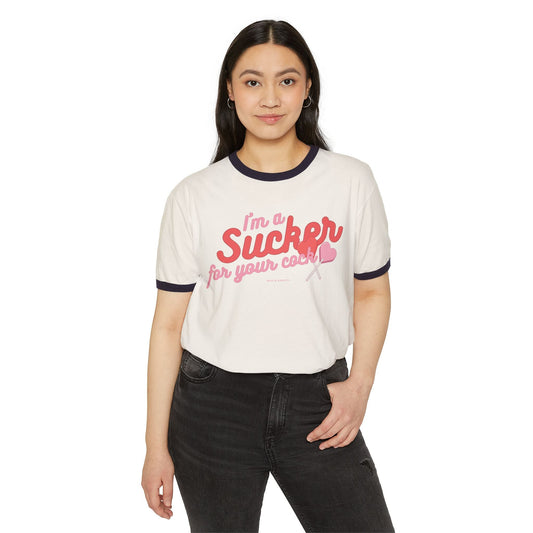 Sucker for BBC - Women's Cotton Ringer Tee