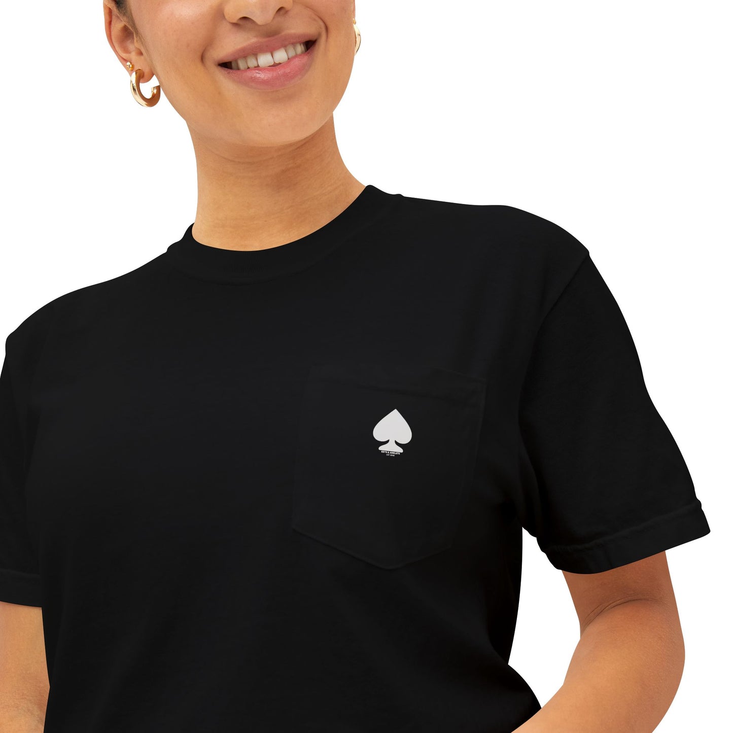 Queen of Spades Pocket T-Shirt - Unisex Garment-Dyed Tee for Casual Style