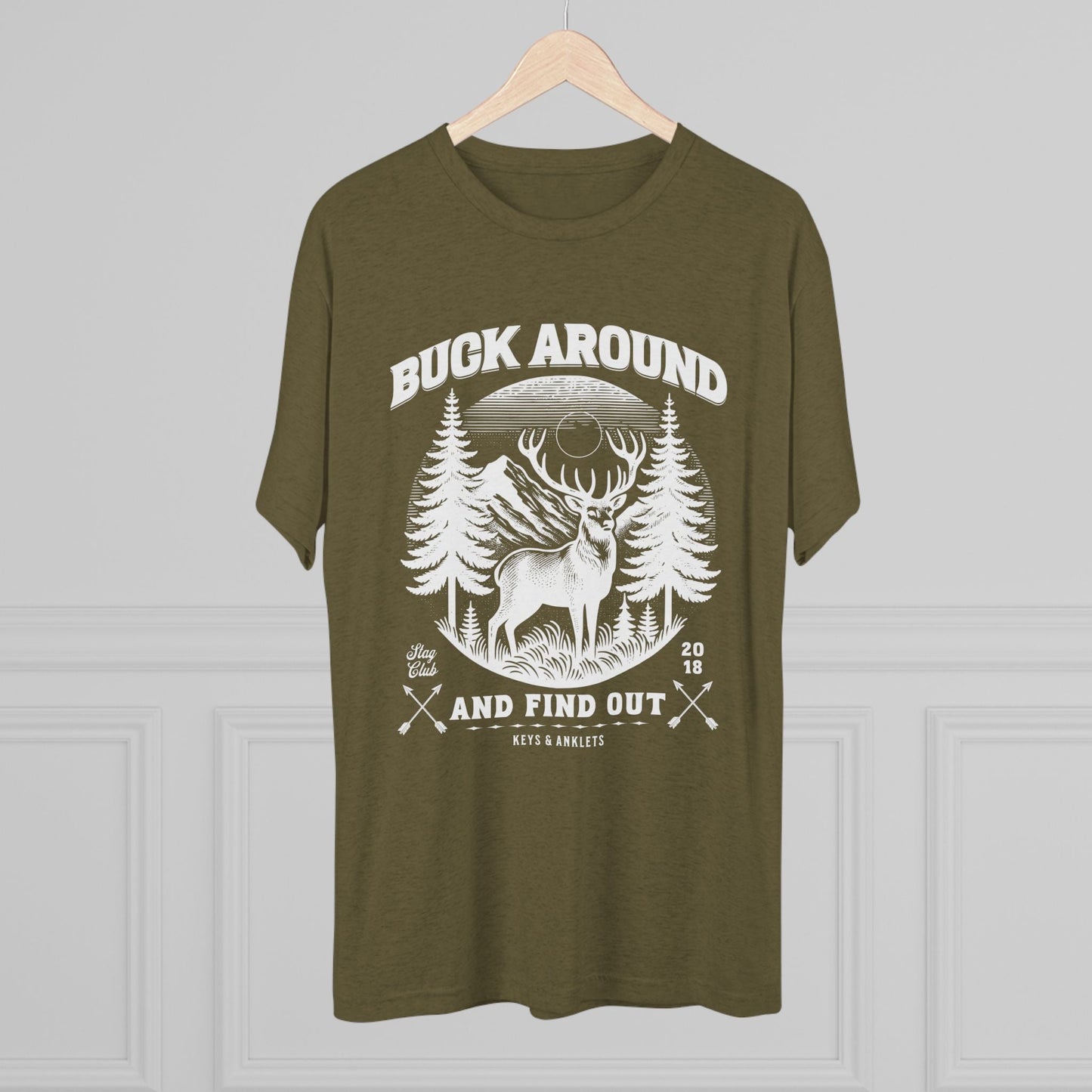 Buck Around - Men's Tri-Blend Crew Tee