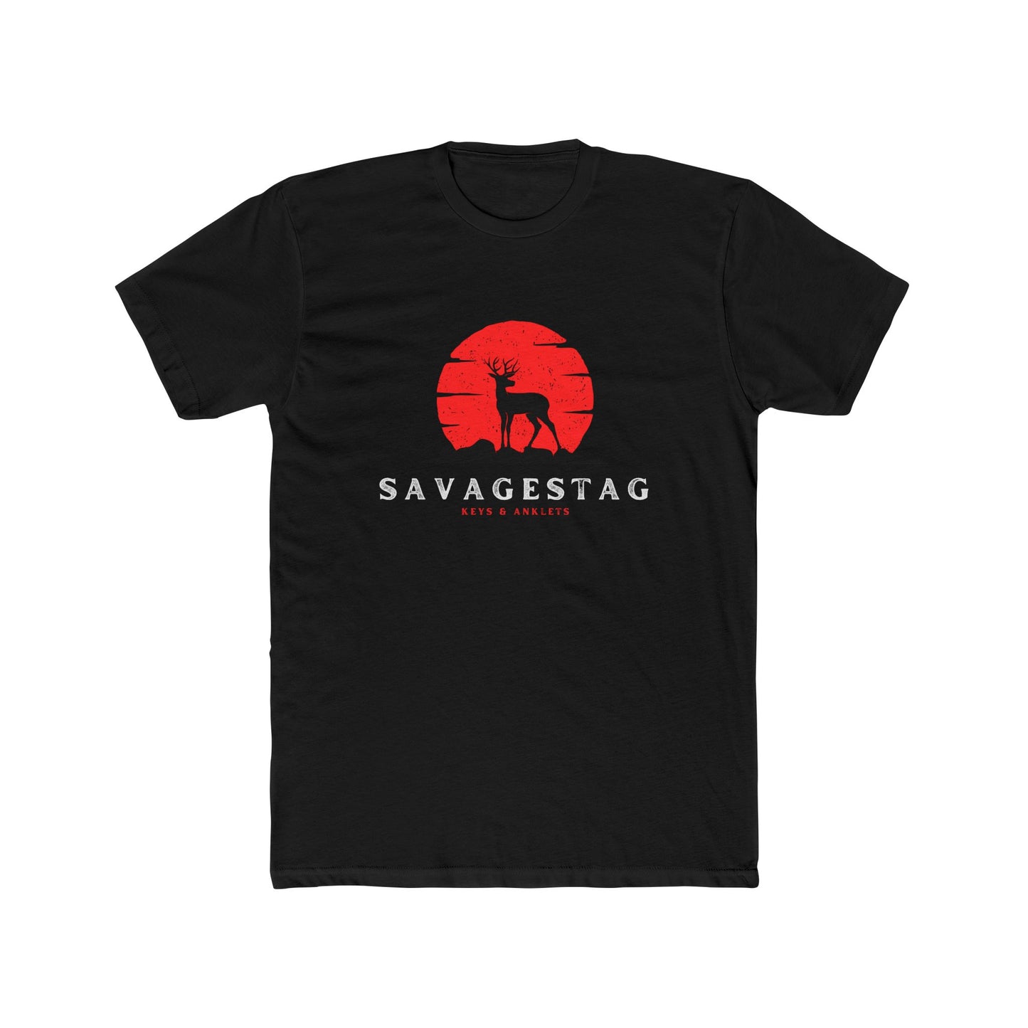 Savage Stag Sunrise- Men's Cotton Crew Tee