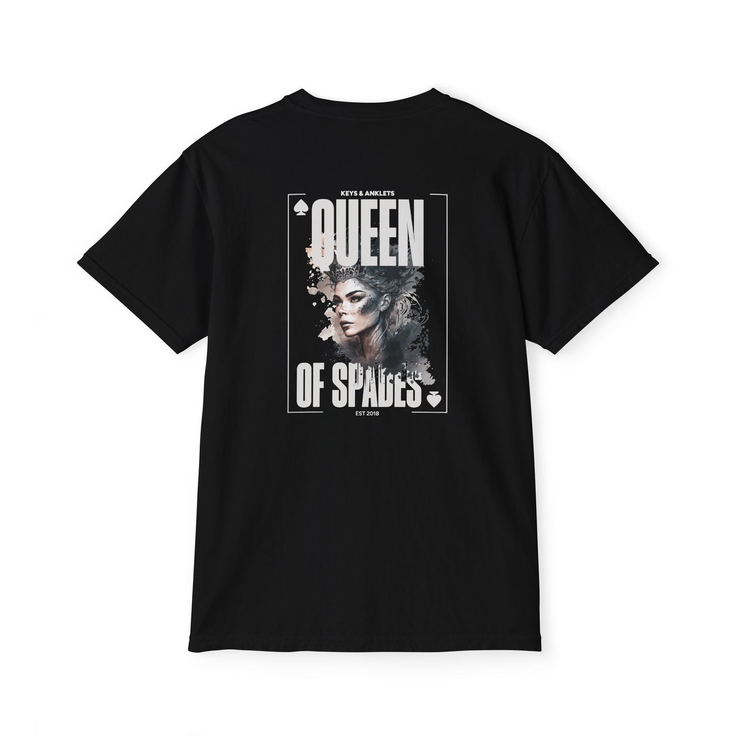 Queen of Spades Pocket T-Shirt - Unisex Garment-Dyed Tee for Casual Style