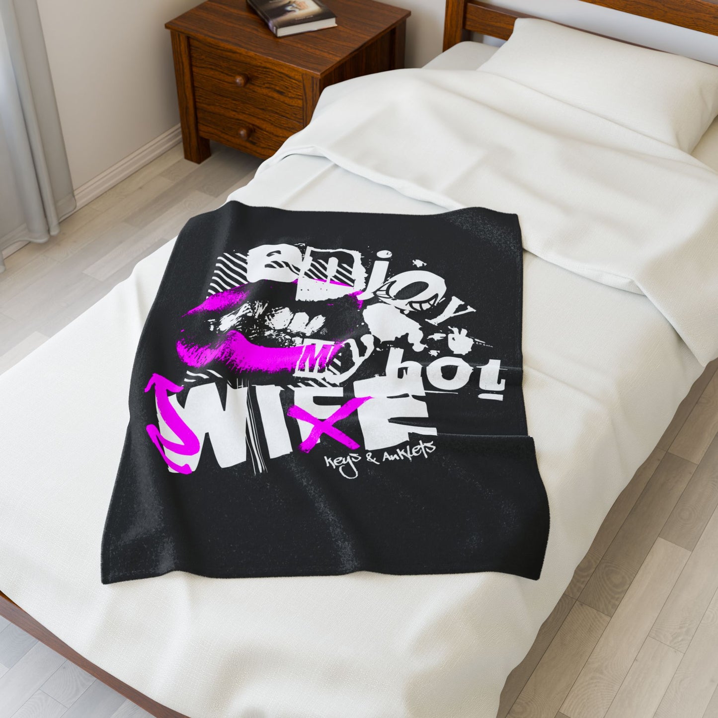 Enjoy My Wife - Velveteen Plush Blanket