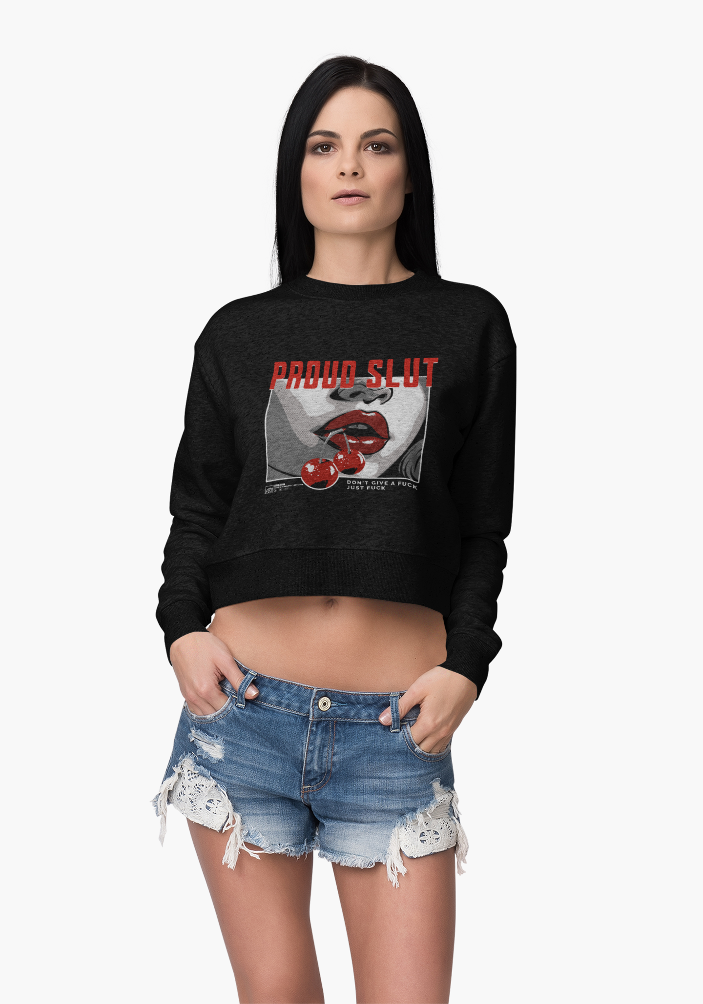 Proud Slut - Trendy Women's Cropped Fleece Pullover