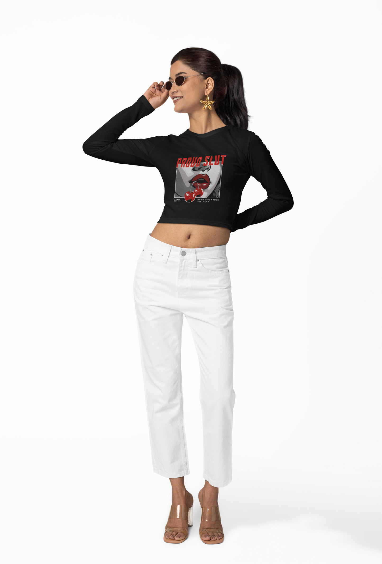 Proud Slut - Trendy Women's Cropped Fleece Pullover