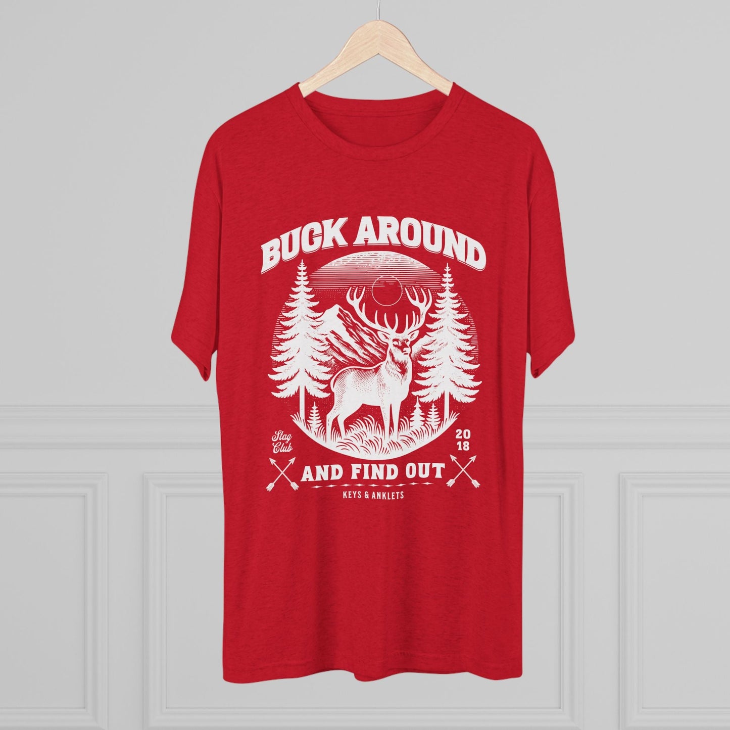 Buck Around - Men's Tri-Blend Crew Tee