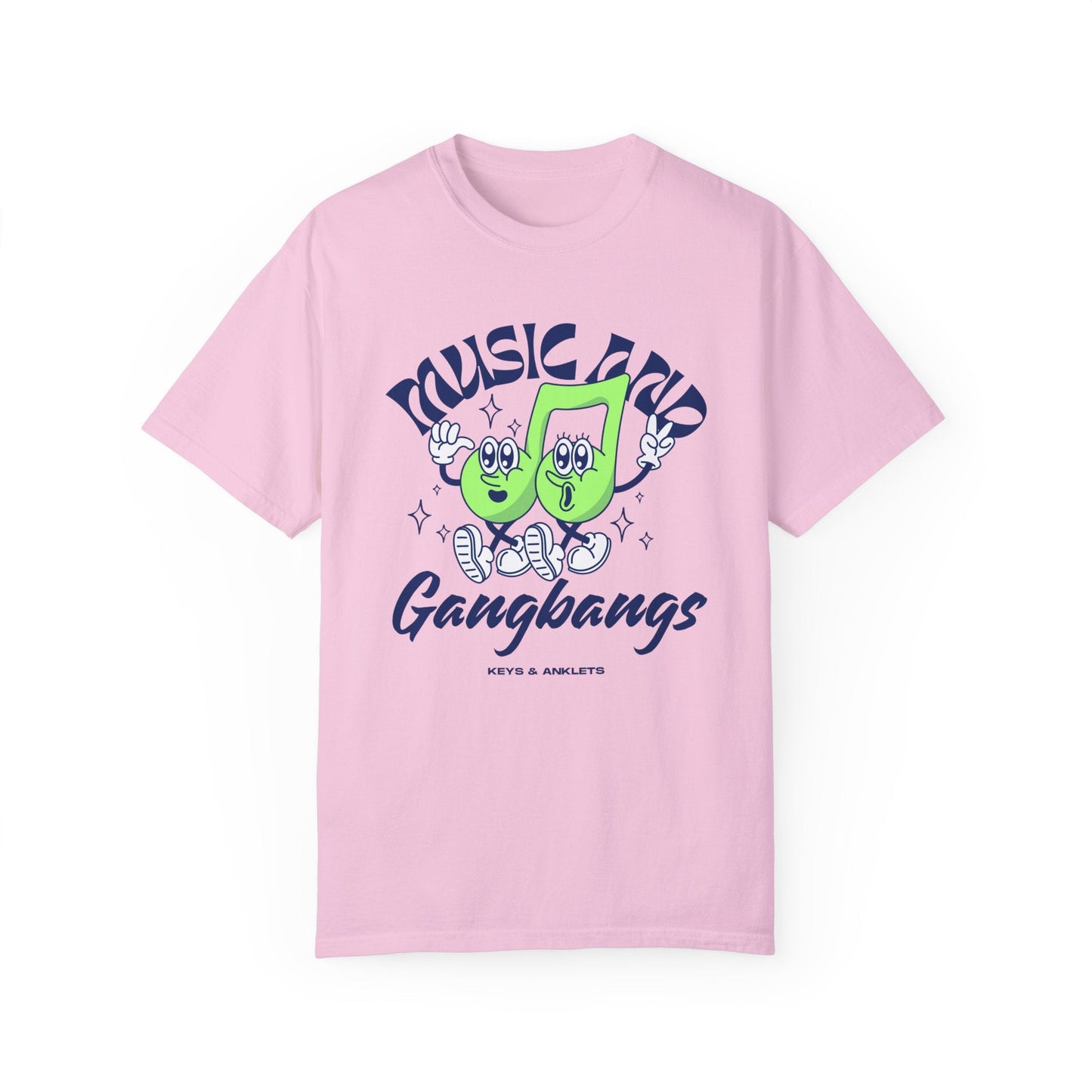 Music & Gangbangs- Retro Unisex Garment-Dyed Tee