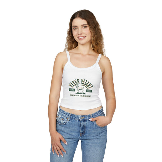 Vixen Valley Women's Spaghetti Strap Tank Top - Where Majestic Antlers Roam Free