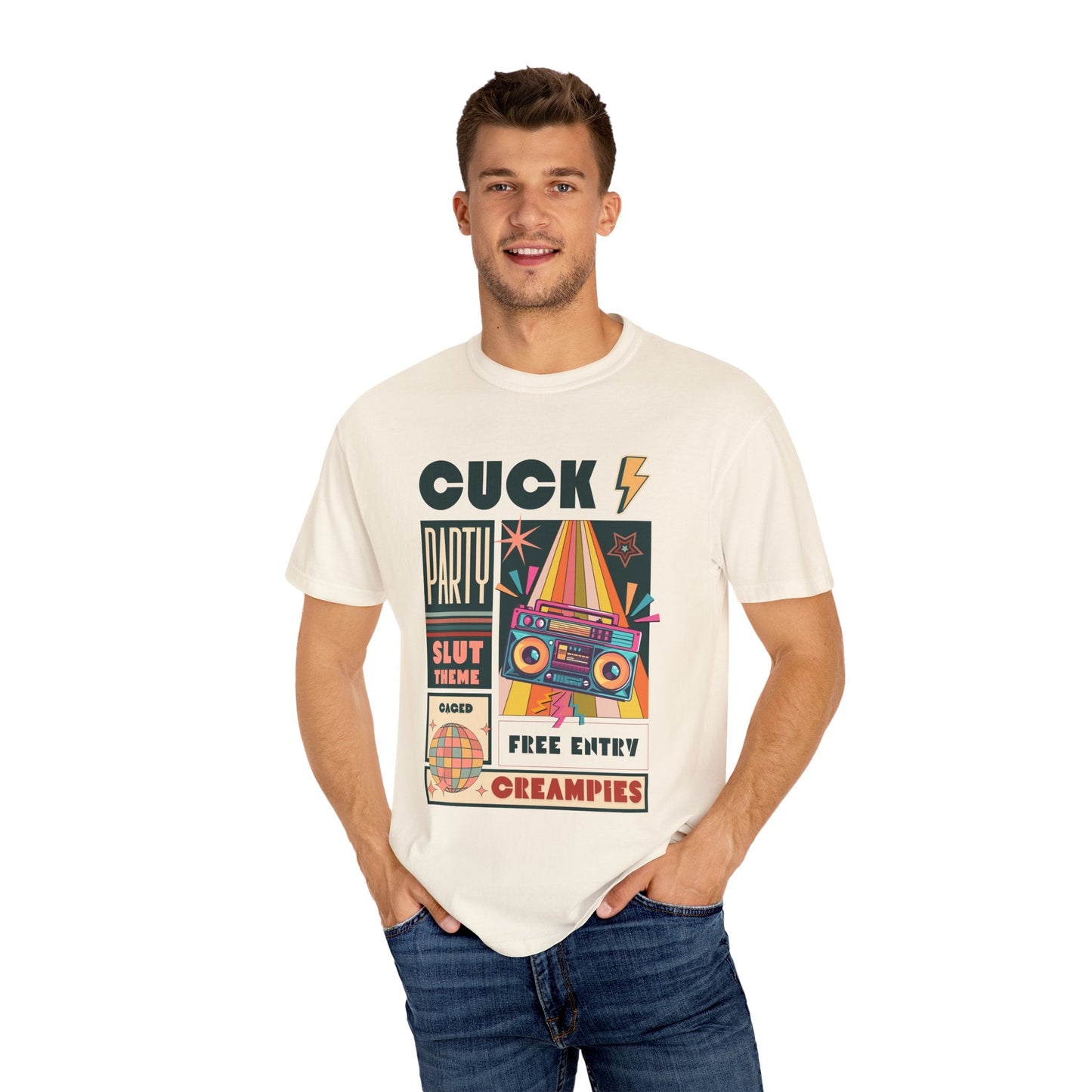 The Cuck Party - Retro Unisex Garment-Dyed Tee