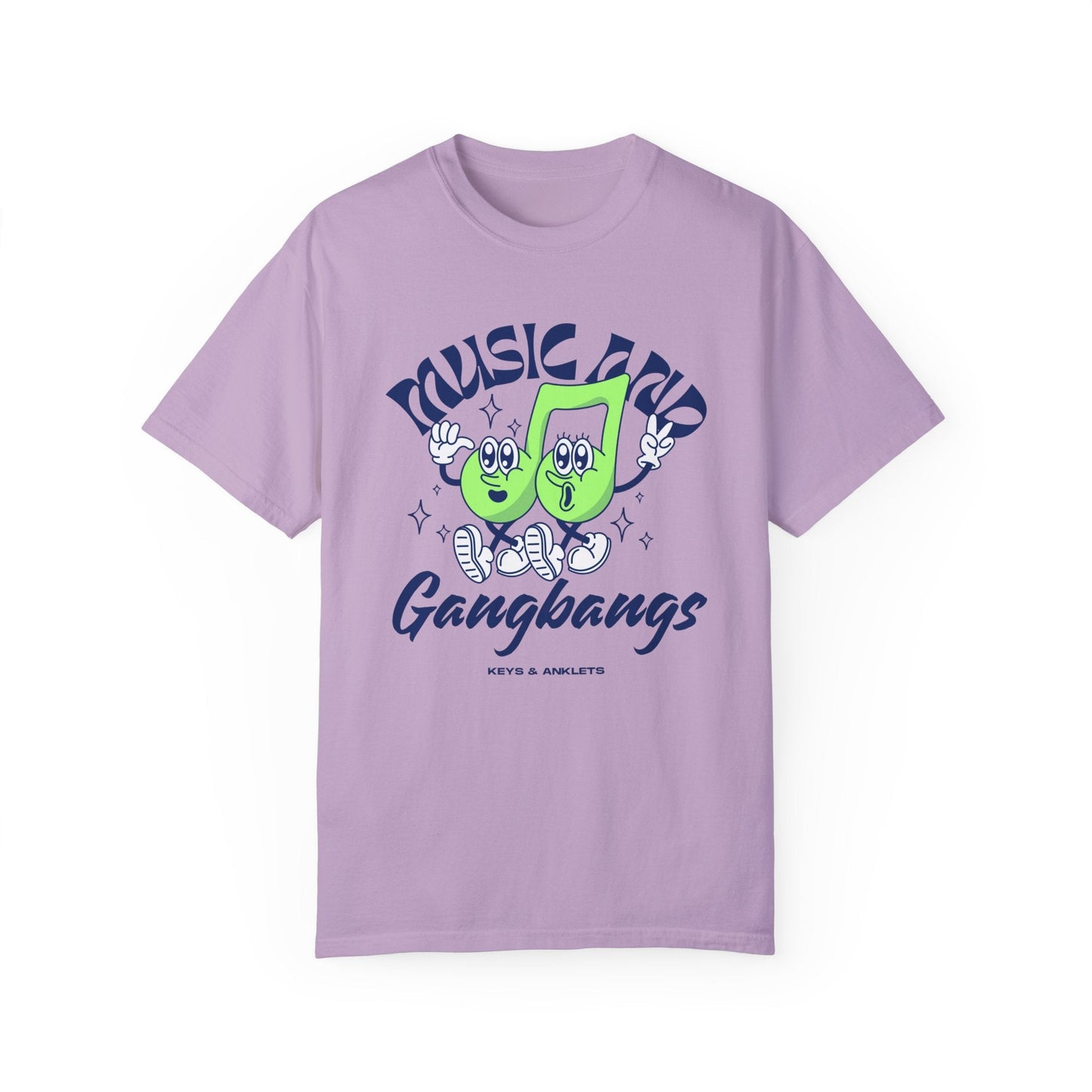 Music & Gangbangs- Retro Unisex Garment-Dyed Tee