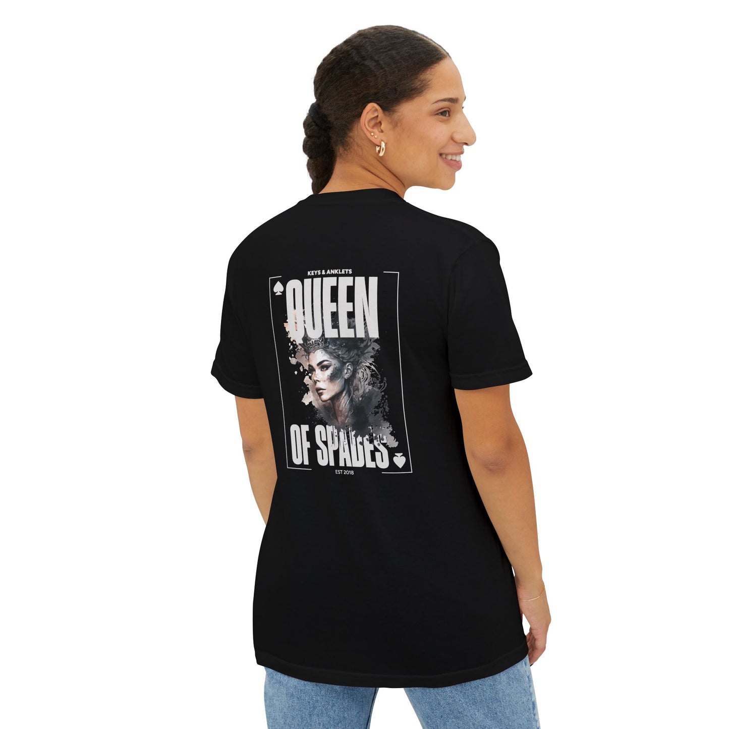 Queen of Spades Pocket T-Shirt - Unisex Garment-Dyed Tee for Casual Style