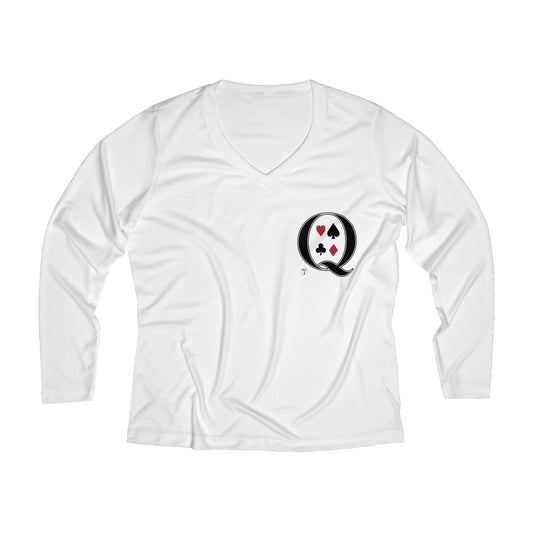 The QOS -  Women's Long Sleeve Performance V-neck Tee